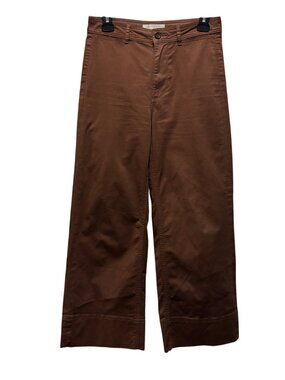 Everlane Brown Wide Leg High Waist Cropped Pants Size 2